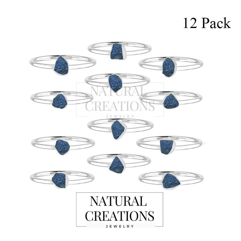 Azurite stackable bezel-set ring