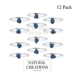 Azurite stackable bezel-set ring