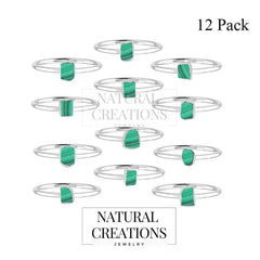 Malachite stackable bezel-set ring