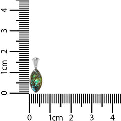 925 Sterling Silver Cab Ammolite Necklace Pendant With Chain 18" Bezel Set Jewelry Pack of 3