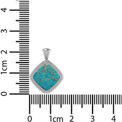 925 Sterling Silver Cab Turquoise Necklace Pendant With Chain 18" Bezel Set Jewelry Pack of 3