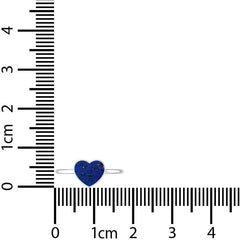 Natural Lapis Lazuli Heart 925 Sterling Silver Ring Handmade Jewelry Pack of 12