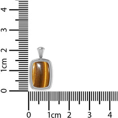 925 Sterling Silver Cab Tiger Eye Necklace Pendant With Chain 18" Bezel Set Jewelry Pack of 3