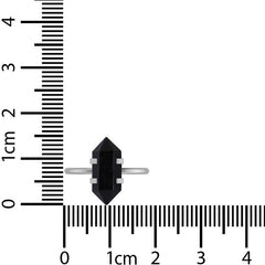 Natural Black Tourmaline Point Pencil Ring 925 Sterling Silver Prong Set Jewelry Pack of 12