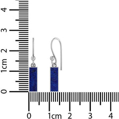 925 Sterling Silver Natural Lapis Cab Earring Bezel Set Jewelry Pack of 1