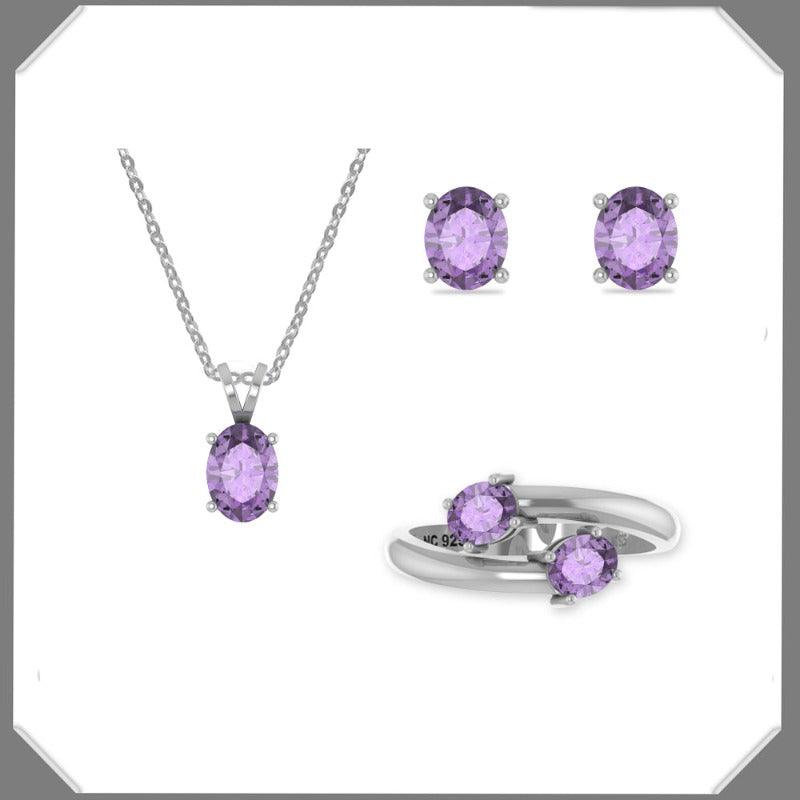 Natural Creations Gift Set Collections Faceted Gemstones in 925 Sterling Silver Prong Set Bundle