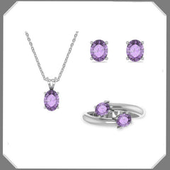 Natural Creations Gift Set Collections Faceted Gemstones in 925 Sterling Silver Prong Set Bundle