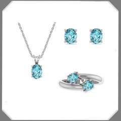 Natural Creations Gift Set Collections Faceted Gemstones in 925 Sterling Silver Prong Set Bundle