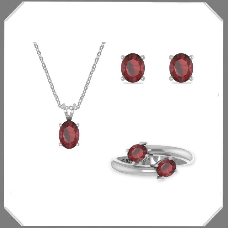 Natural Creations Gift Set Collections Faceted Gemstones in 925 Sterling Silver Prong Set Bundle