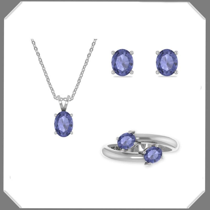 Natural Creations Gift Set Collections Faceted Gemstones in 925 Sterling Silver Prong Set Bundle