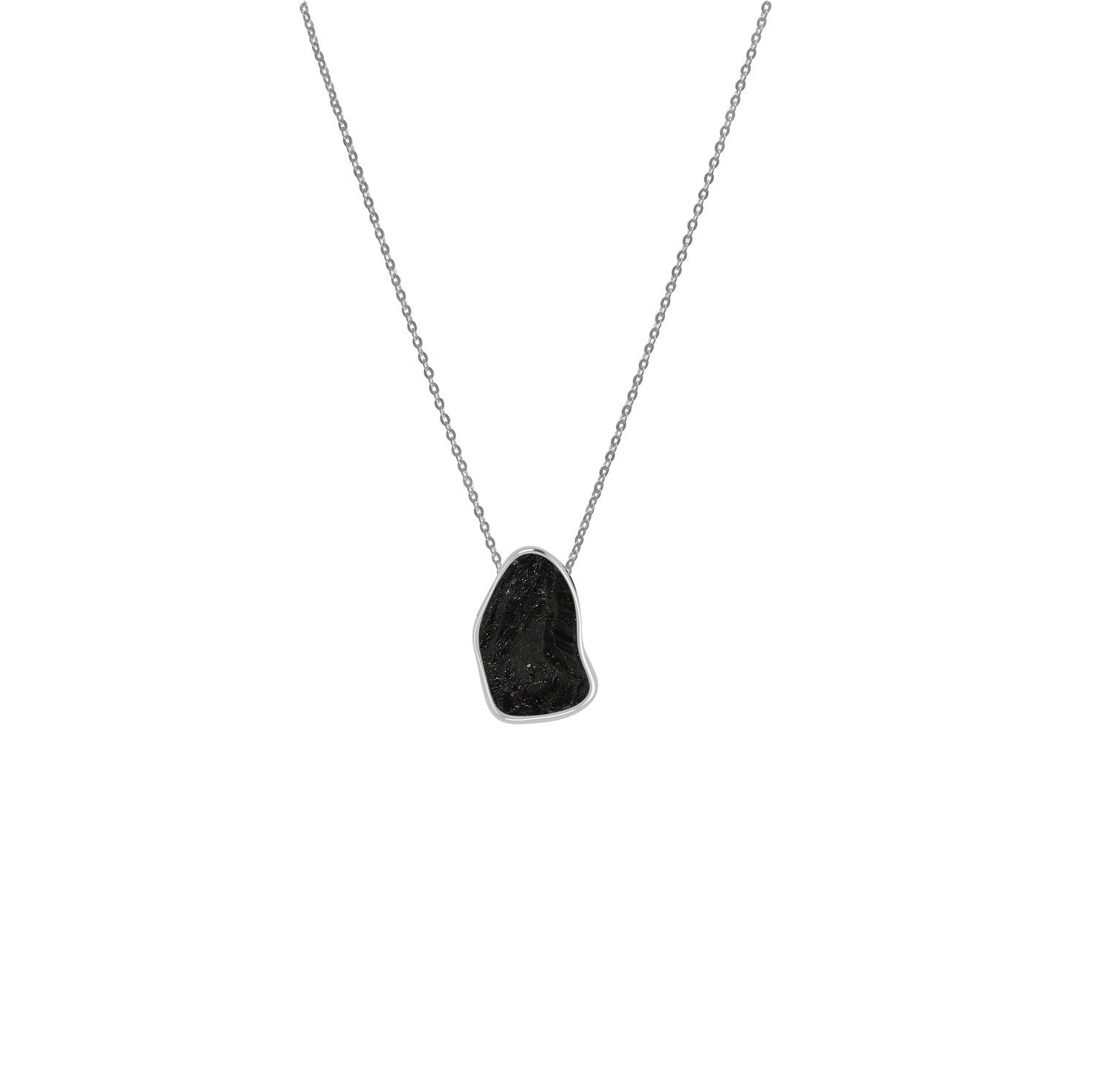 925 Sterling Silver Rough Black Tourmaline Slider Necklace With Chain 18" Bezel Set Jewelry Pack of 6