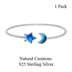 925 Sterling Silver Cab Labradorite Twister Bangle Bezel Set Jewelry Pack Of 1