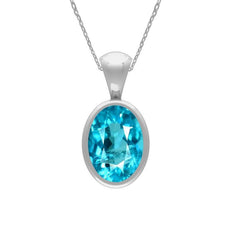 Natural Paraiba Apatite Pendant Necklace With Silver Chain 18" In Jewelry Pack of 12