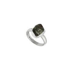 Natural Pyrite Rough Ring 925 Sterling Silver Bezel Set Jewelry Pack of 6