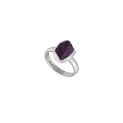 Natural Amethyst Rough Ring 925 Sterling Silver Bezel Set Jewelry Pack of 4