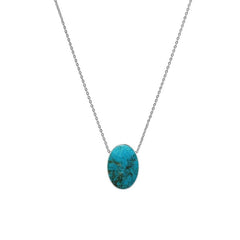 925 Sterling Silver Cab Turquoise Slider Necklace With Chain 18" Bezel Set Jewelry Pack of 6