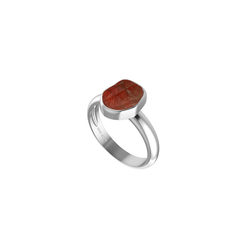 Natural Garnet Rings for Women in Sterling Silver (Pack of 4, Bezel-Set)