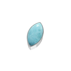925 Sterling Silver Cab Larimar Slider Necklace With Chain 18" Bezel Set Jewelry Pack of 6
