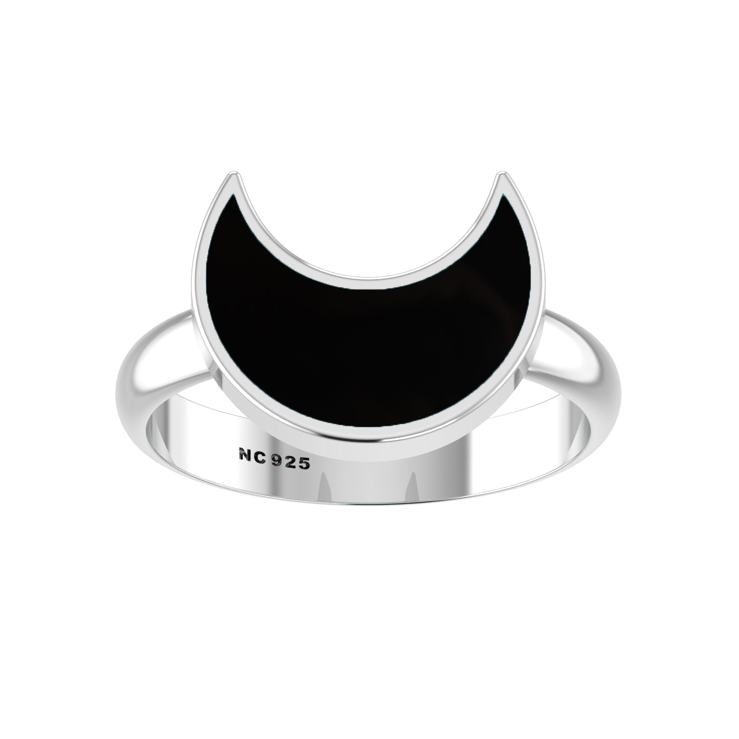 Natural Black Tourmaline Rings for Women in Sterling Silver (Pack of 6, Bezel-Set)