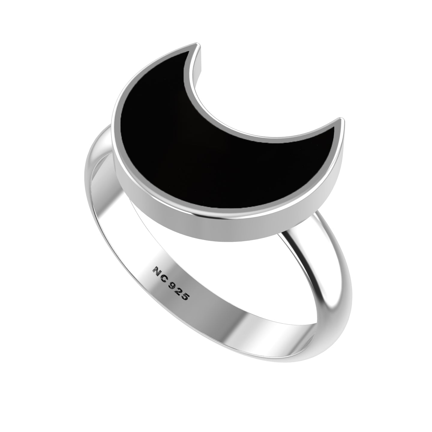 Natural Black Tourmaline Rings for Women in Sterling Silver (Pack of 6, Bezel-Set)