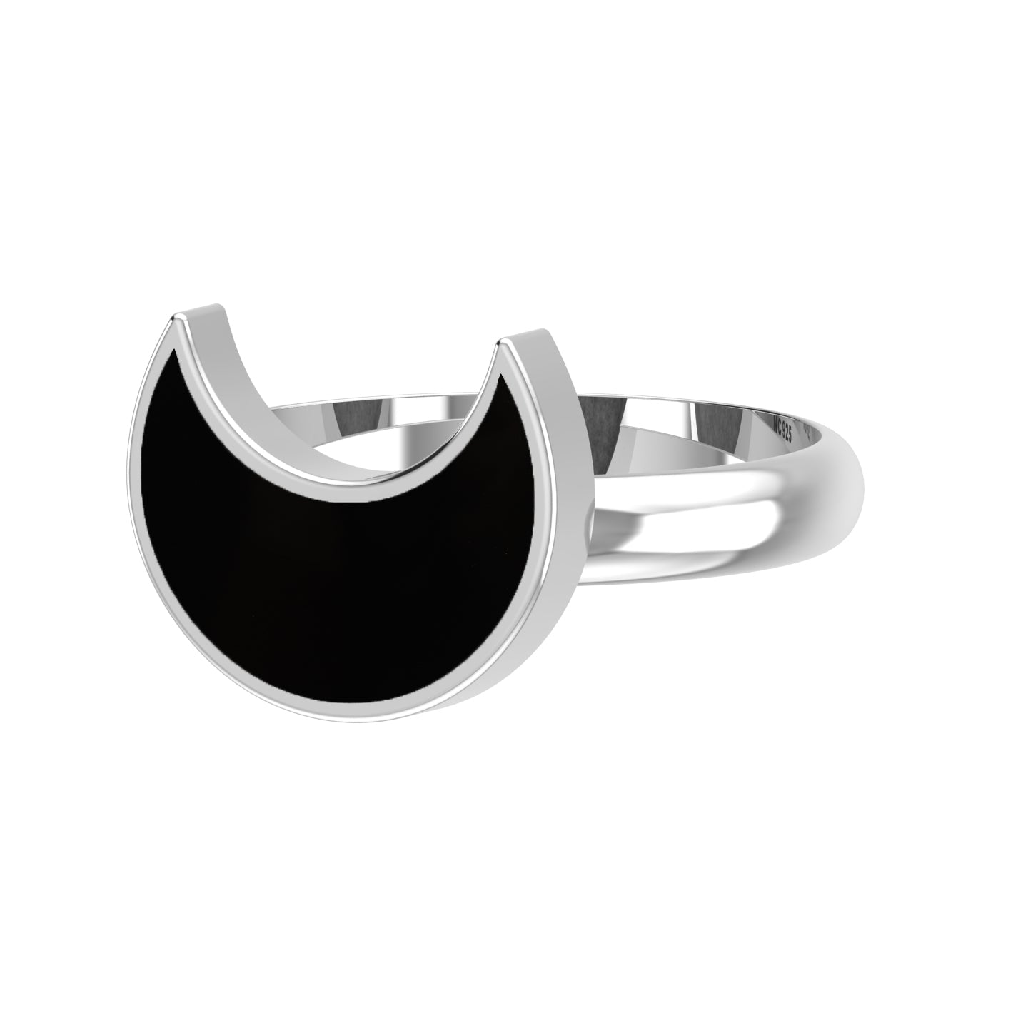 Natural Black Tourmaline Rings for Women in Sterling Silver (Pack of 6, Bezel-Set)