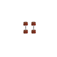 925 Sterling Silver Natural Garnet Raw Stud Earring Prong Set Jewelry Pack of 1