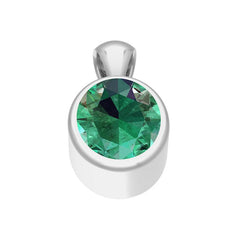 925 Sterling Silver Cut Emerald Necklace Pendant With Chain 18" Bezel Set Jewelry Pack of 12