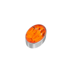 925 Sterling Silver Cab Amber Slider Necklace With Chain 18" Bezel Set Jewelry Pack of 6