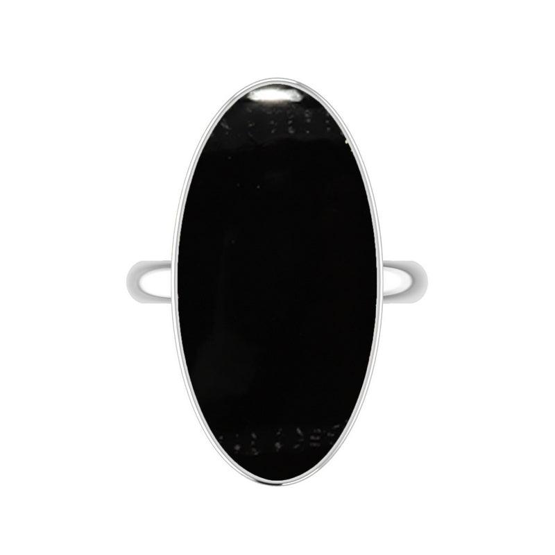 Natural Black Onyx Rings for Women in Sterling Silver (Pack of 4, Bezel-Set)