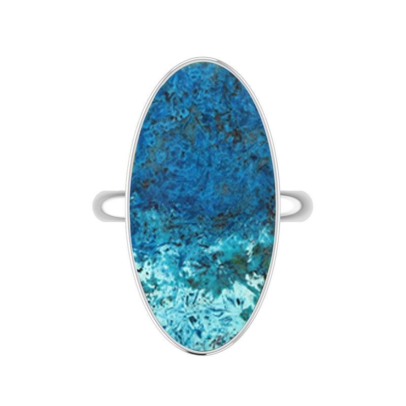 925 Sterling Silver Natural Shattuckite Stone Ring Bezel Set Jewelry Pack of 4 - (Box 17)