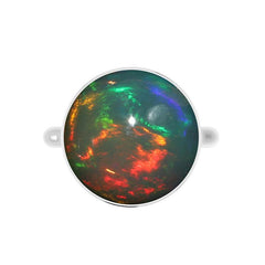 Natural Ethiopian Opal Rings for Women in Sterling Silver (Pack of 6, Bezel-Set)