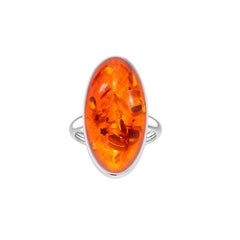 925 Sterling Silver Natural Amber Ring Bezel Set Handmade Jewelry Pack of 4 - (Box 17)