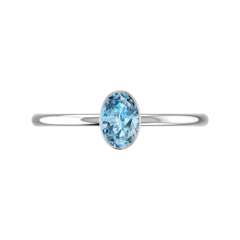 swiss-blue-topaz stackable bezel-set ring