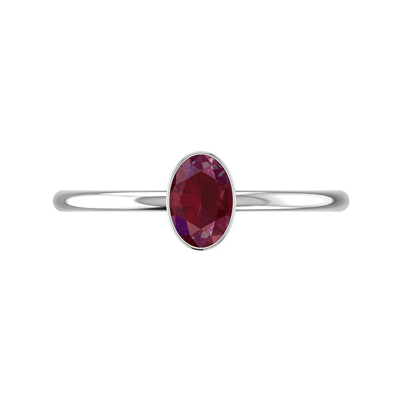 ruby stackable bezel-set ring