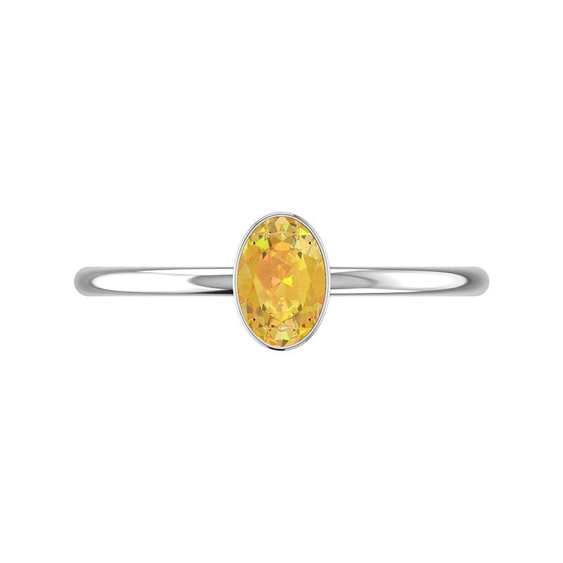 citrine stackable bezel-set ring
