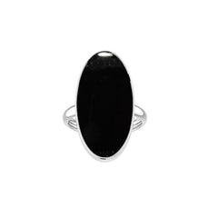 Natural Black Onyx Rings for Women in Sterling Silver (Pack of 4, Bezel-Set)