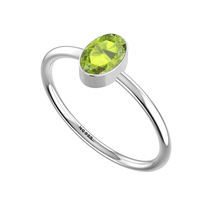 peridot stackable bezel-set ring