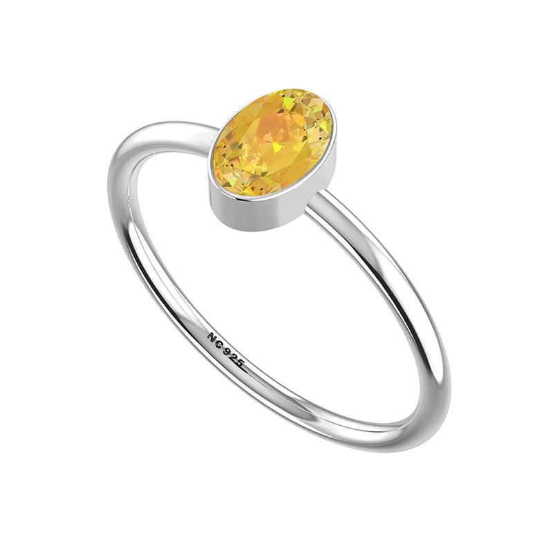 citrine stackable bezel-set ring