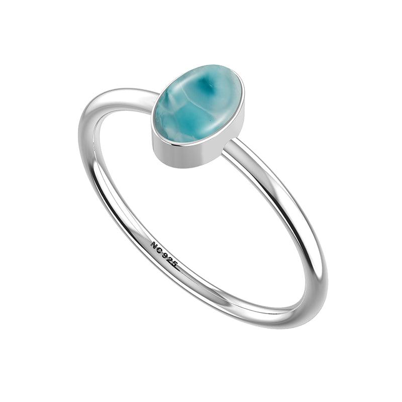 larimar stackable bezel-set ring