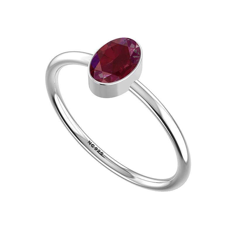 ruby stackable bezel-set ring