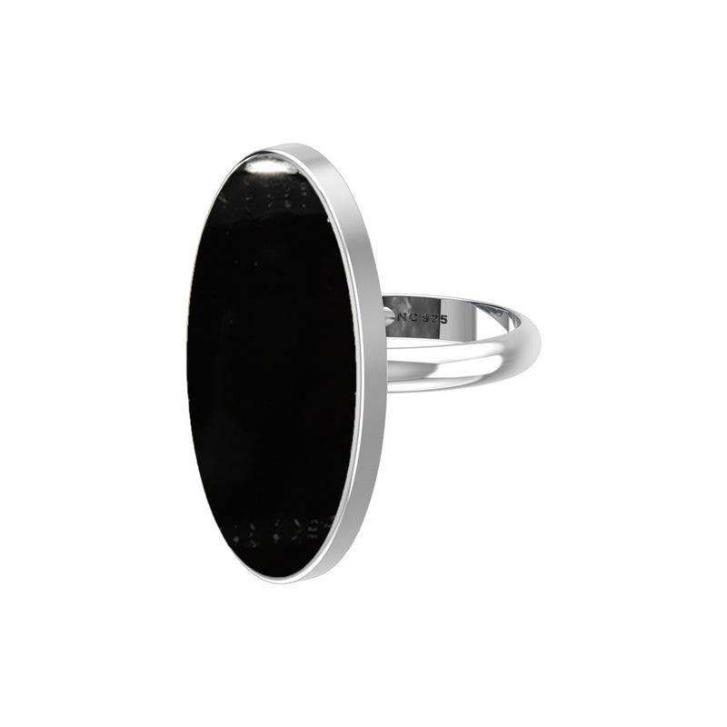 Natural Black Onyx Rings for Women in Sterling Silver (Pack of 4, Bezel-Set)