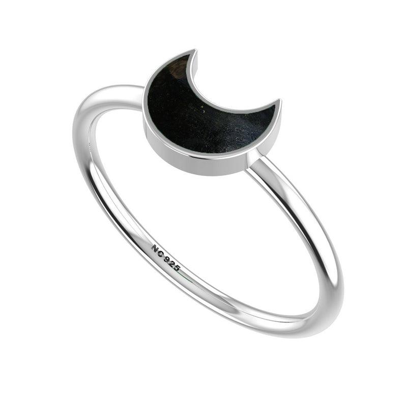 925 Sterling Silver Ring Natural Multi Birthstone Moon Shape Bezel Setting Handmade Jewelry