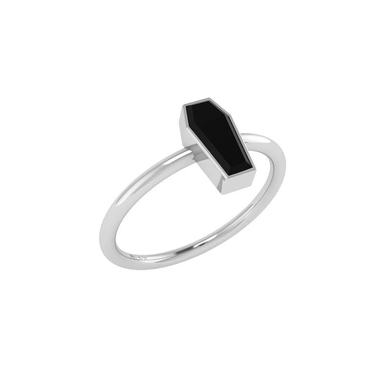 925 Sterling Silver Ring Natural Cut Gemstone Coffin Shape Ring Bezel Setting Jewelry