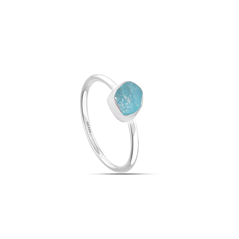 Paraiba Apatite stackable bezel-set ring