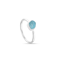 Paraiba Apatite stackable bezel-set ring