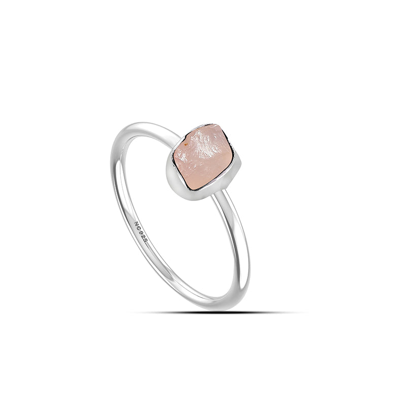 Morganite stackable bezel-set ring