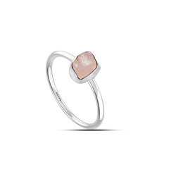 Morganite stackable bezel-set ring