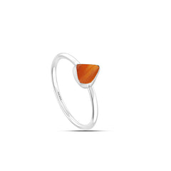 Carnelian stackable bezel-set ring