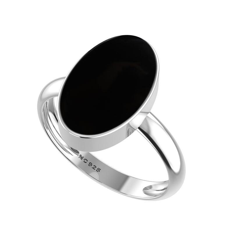 Natural Black Onyx Rings for Women in Sterling Silver (Pack of 4, Bezel-Set)