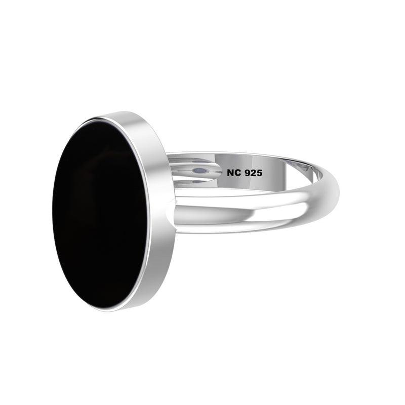 Natural Black Onyx Rings for Women in Sterling Silver (Pack of 4, Bezel-Set)